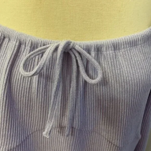 No Boundaries Ribbed Lilac Long Sleeve Top - Picture 2 of 8